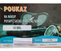 voucher na veškeré potápěčské vybavení, potřeby i aktivity se slevou